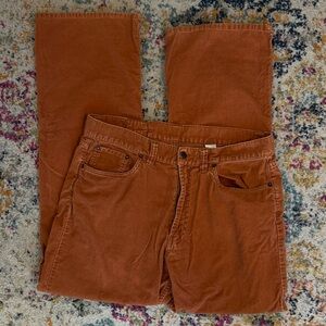 BDG Womens Rust/Orange Super Soft Moleskin 100% Cotton Boot Cut Jeans Size 34x32